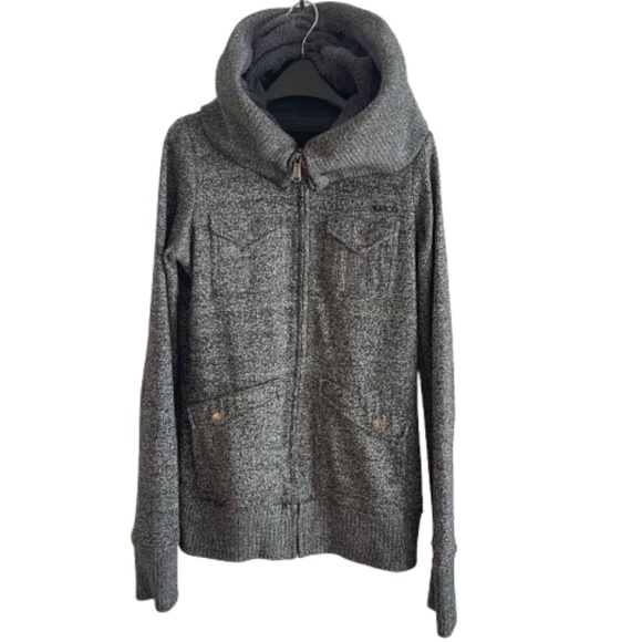 Burton Gray Heathered Zip-Up Hoodie - Size XS - Picture 2 of 4